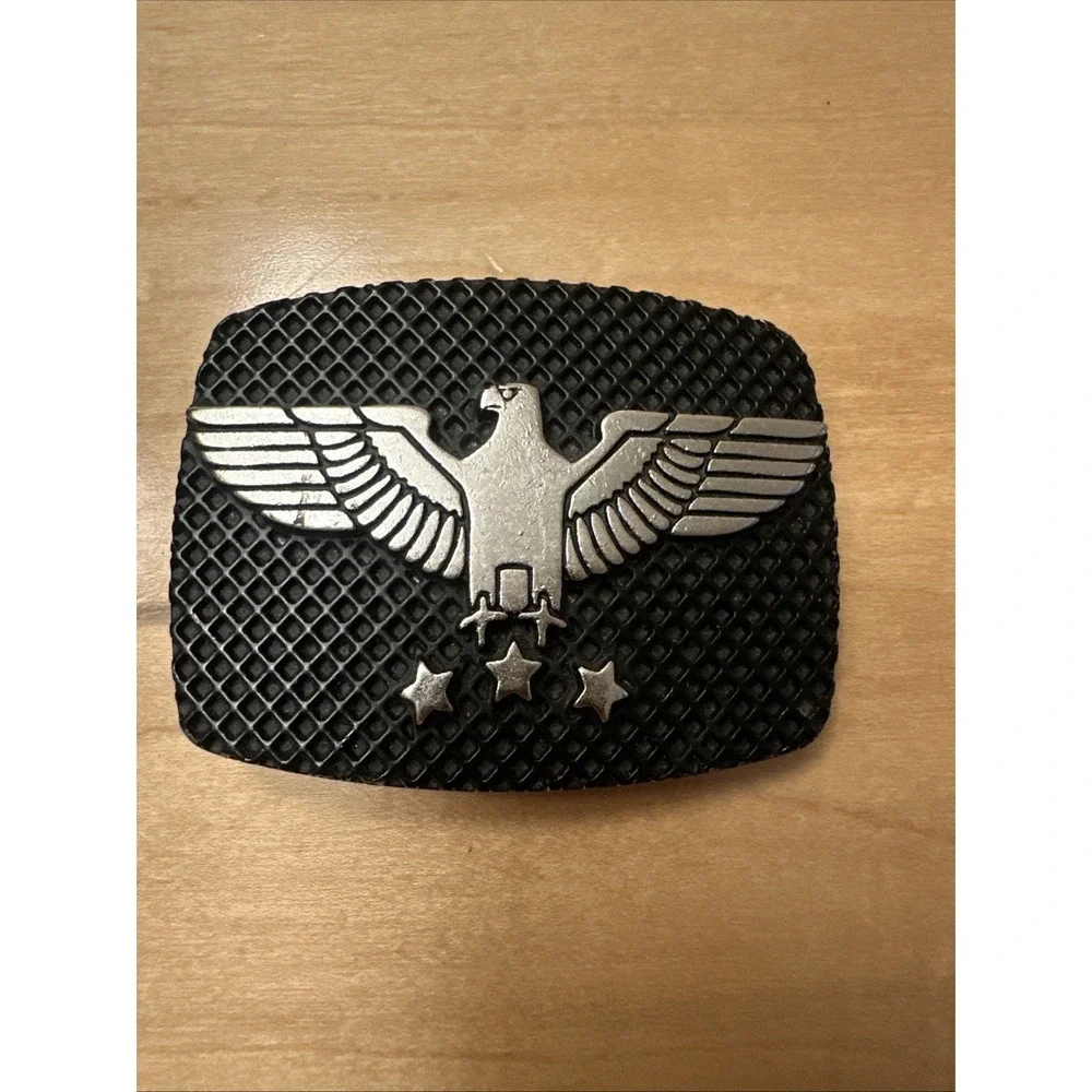 RARE Belt Buckle Eagle by Chrome Black Matte Stars American USA Patriotic